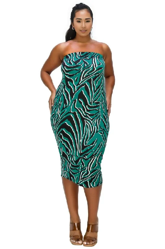 Hot Deal Kiko Zebra Print Tube Dress