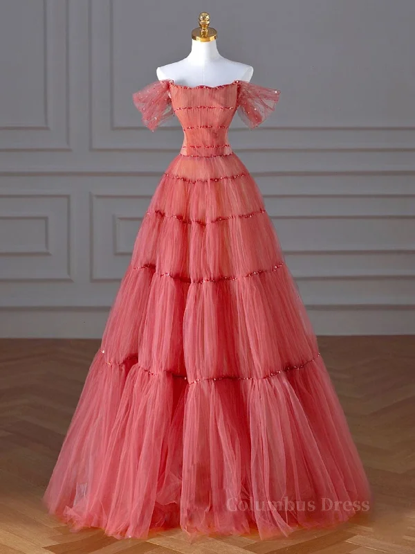 Early Access Red Aline Tulle Long Corset Prom Dresses, Red Tulle Corset Formal Graduation Dresses With Beading Sequin Gowns Early Access Red Aline Tulle Long Corset Prom Dresses, Red Tulle Corset Formal Graduation Dresses With Beading Sequin Gowns