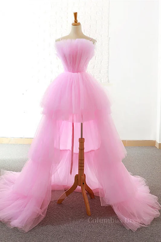 Major Savings Gorgeous High Low Pink Tulle Long Corset Prom Dresses, Pink Tulle Corset Formal Graduation Evening Dresses outfit Major Savings Gorgeous High Low Pink Tulle Long Corset Prom Dresses, Pink Tulle Corset Formal Graduation Evening Dresses outfit