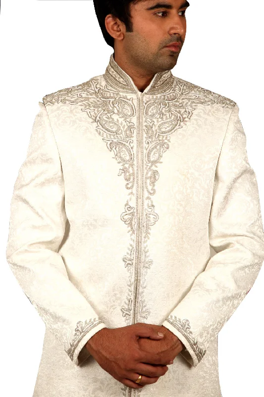 Today’s Deal Elegant White Indian Wedding Sherwani For Men