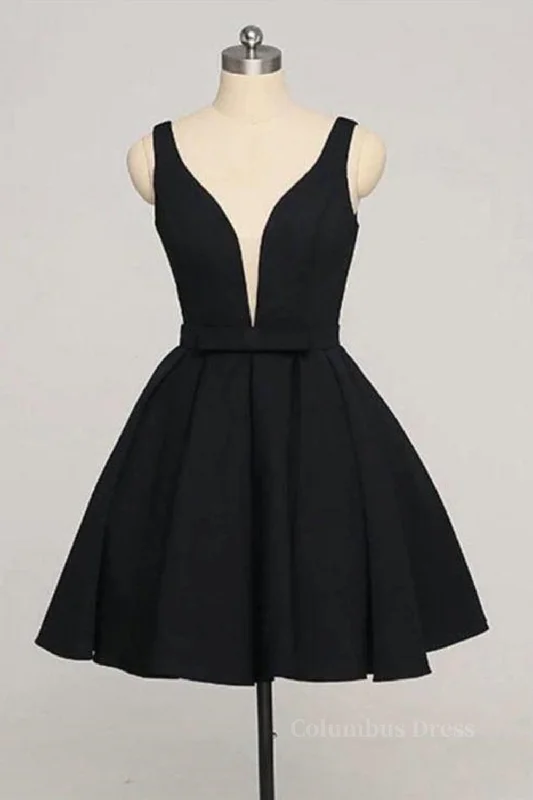 Bargain Prices V Neck Open Back Short Black Corset Prom Dresses, V Neck Black Corset Homecoming Dresses, Black Corset Formal Evening Dresses outfit Bargain Prices V Neck Open Back Short Black Corset Prom Dresses, V Neck Black Corset Homecoming Dresses, Black Corset Formal Evening Dresses outfit