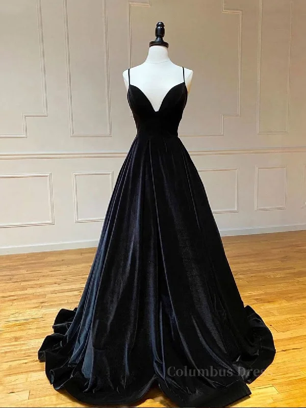 Today's Special Simple Black velvet long Corset Prom dress, black evening dress outfit Today's Special Simple Black velvet long Corset Prom dress, black evening dress outfit