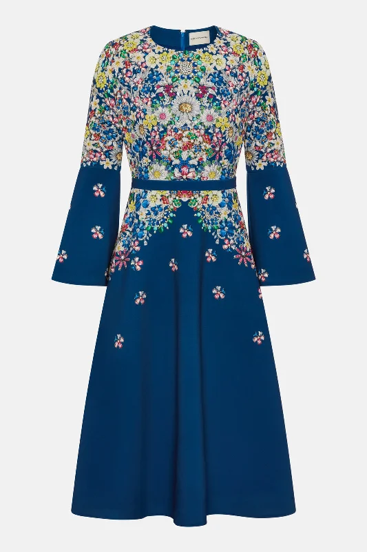 Act Fast Willow Dress Crystal Flora Midnight