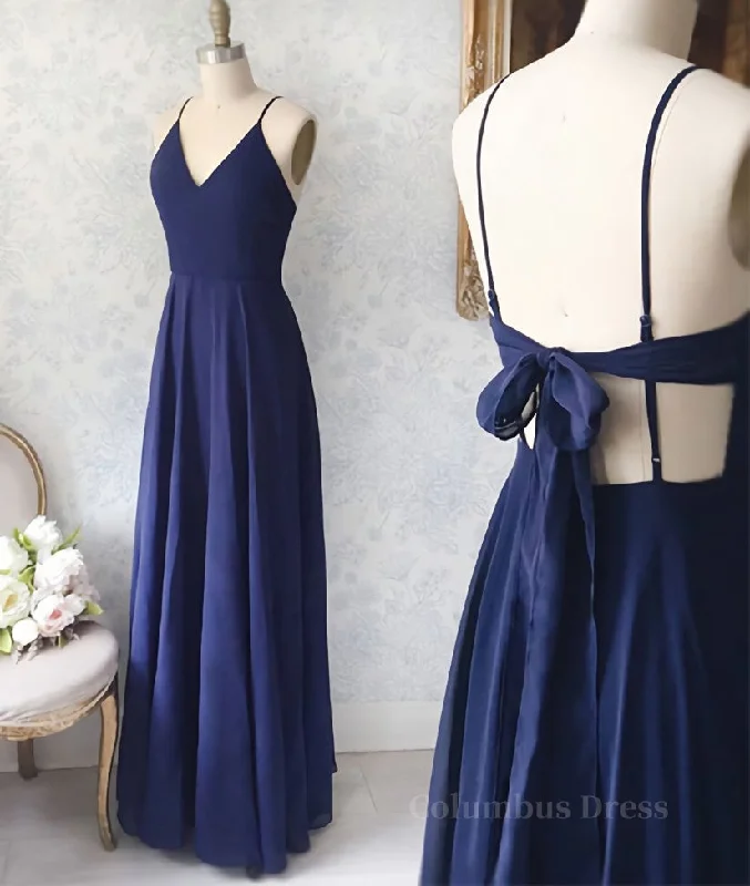 New Markdowns Simple v neck blue long Corset Prom dress, blue evening dress outfit