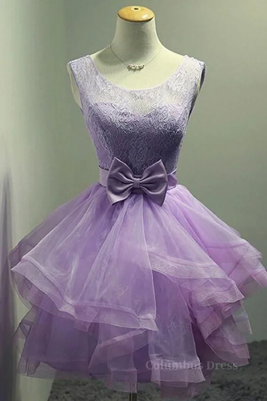 Hurry In Round Neck Purple Lace Short Corset Prom Dresses, Lilac Lace Corset Homecoming Dresses, Purple Corset Formal Evening Dresses outfit Hurry In Round Neck Purple Lace Short Corset Prom Dresses, Lilac Lace Corset Homecoming Dresses, Purple Corset Formal Evening Dresses outfit