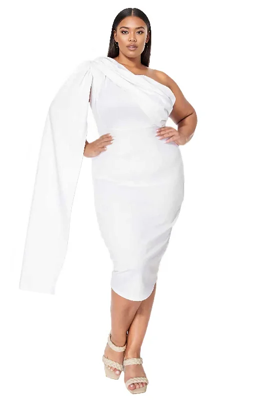 Discount Extravaganza Spade One Shoulder Cape Dress