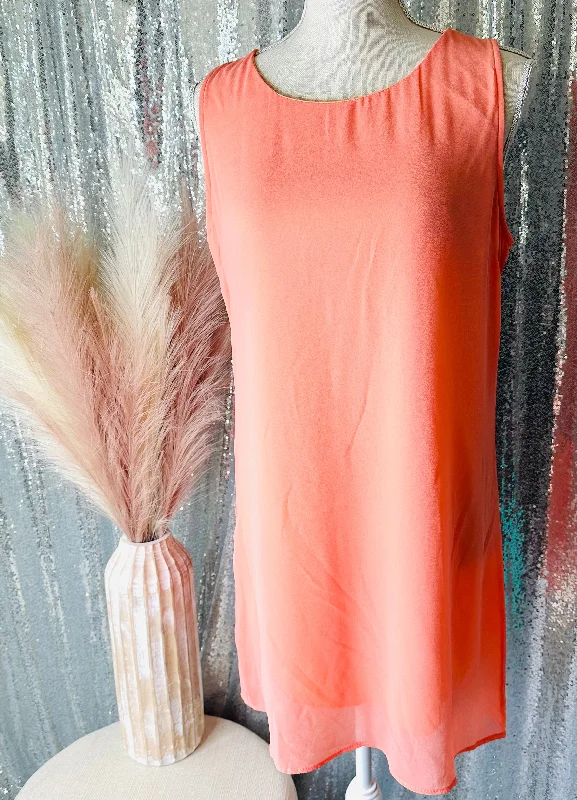 Exclusive Offers Peach Tank Flowy Dress