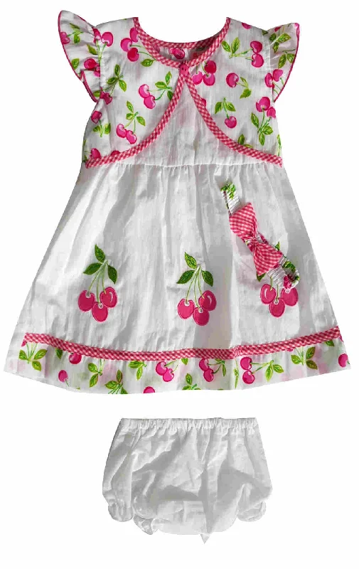 Extra Savings Baby Girls 3 Piece Floral Bow Dress Set Knickers & Bow Headband Age 6-24 M Extra Savings Baby Girls 3 Piece Floral Bow Dress Set Knickers & Bow Headband Age 6-24 M