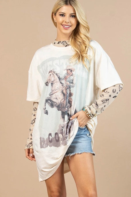 Unmissable Offer Western Cowboy T-Dress