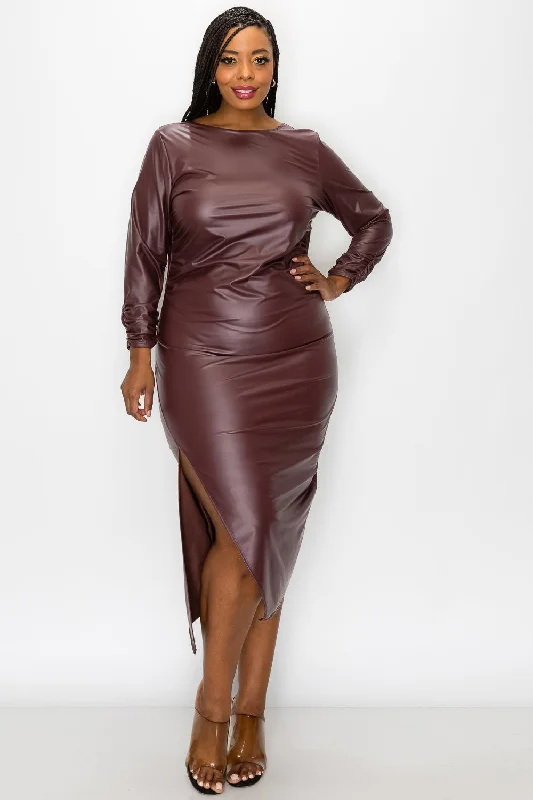 Burgundy Faux Leather