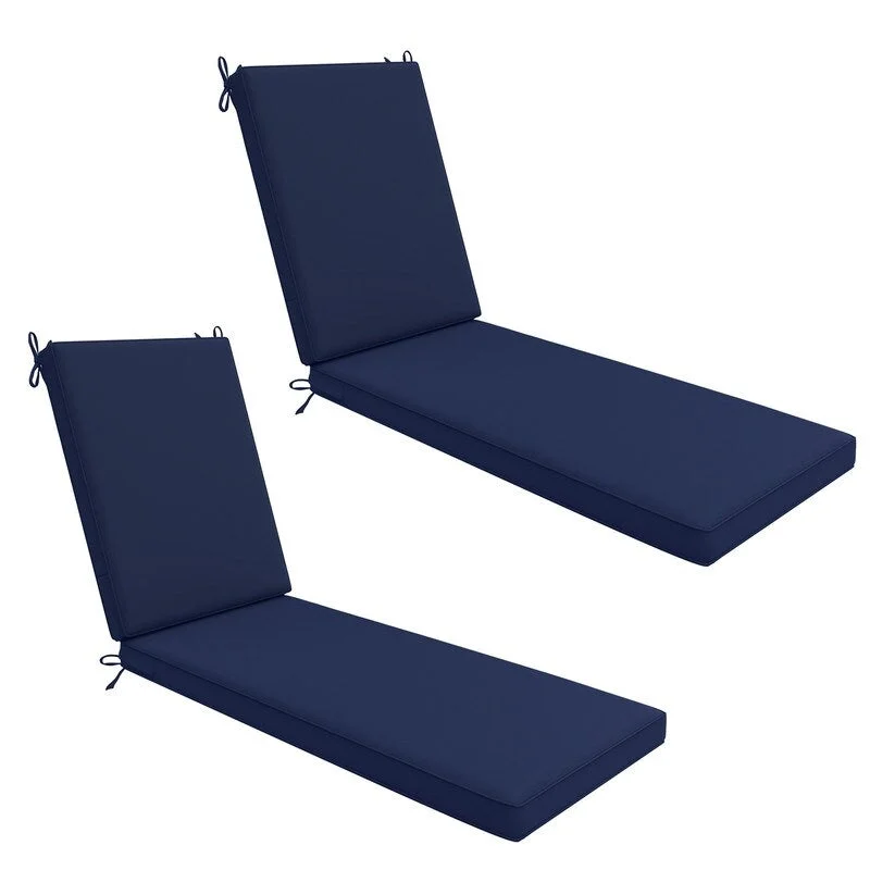 2 Pack of Outdoor Chaise Lounge Cushions for Patio Furniture Lounge Chairs, Waterproof Fabric