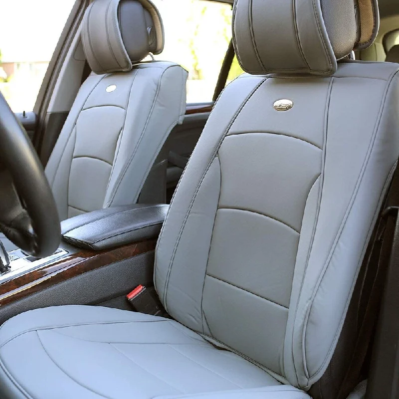 Final Clearance FH Group Solid Gray Ultra Comfort Leatherette Bench Seat Cushions-Front-Fit Most Car, Truck, SUV, or Van