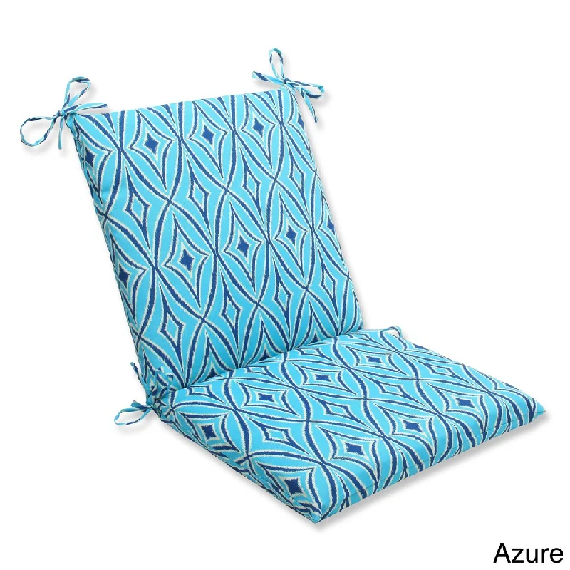 Outdoor Centro Squared Corners Geometric Chair Cushion with Ties