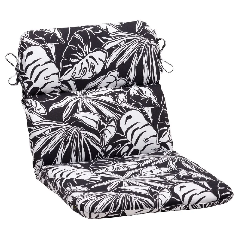 Pillow Perfect Kiara Polyester Black Rounded Outdoor Chair Cushion