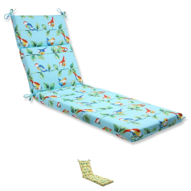 Deep Discounts Pillow Perfect Outdoor Curious Bird Chaise Lounge Cushion