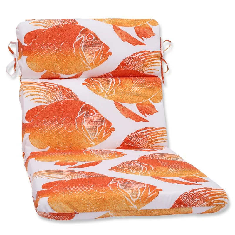 Pillow Perfect Outdoor Fish Orange Rounded Corners Chair Cushion