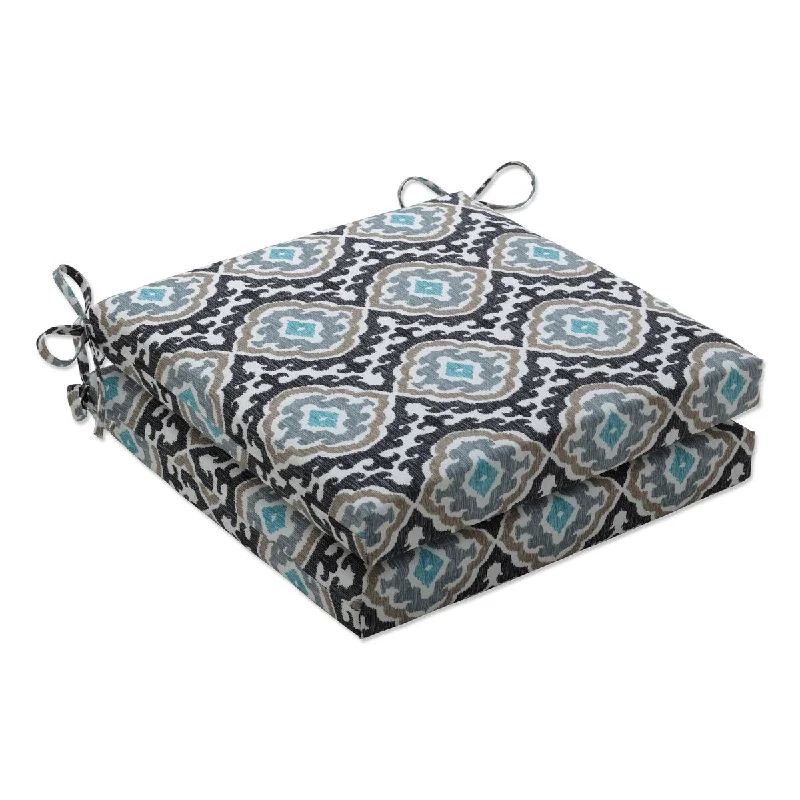 Pillow Perfect Outdoor | Indoor Agrami Medallion Squared Corners Seat Cushion (Set of 2) 20 X 20 X 3