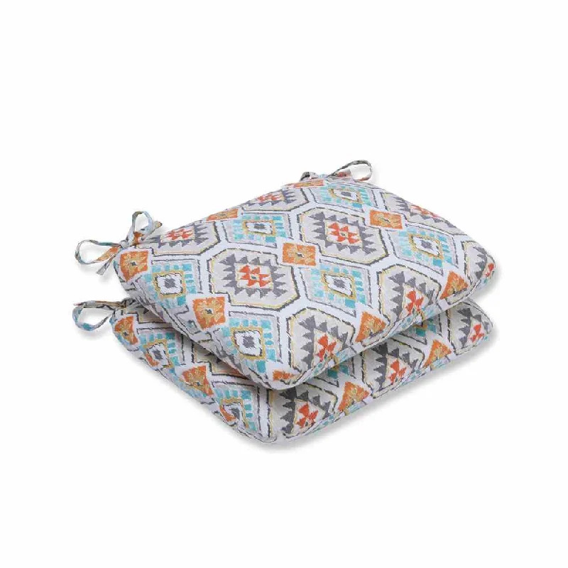 Pillow Perfect Outdoor/ Indoor Eresha Oasis Rounded Corners Seat Cushion (Set of 2)