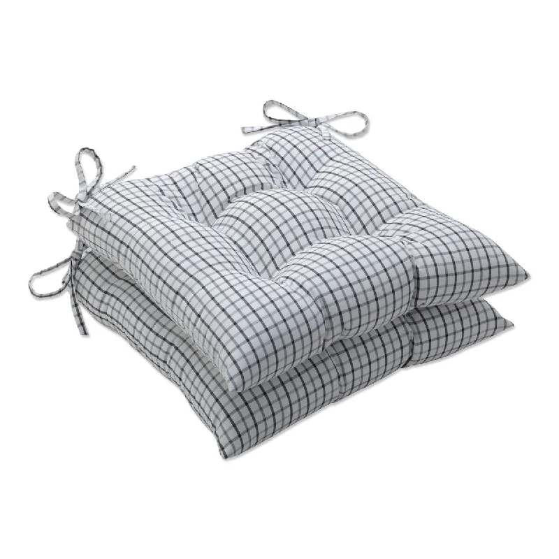 Pillow Perfect Outdoor Nash Pewter Tufted Seat Cushions - 18.5 X 19 X 5 - 18.5 X 19 X 5