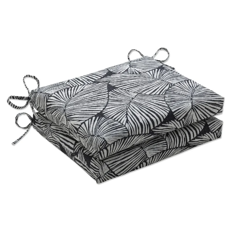 Pillow Perfect Outdoor Talia Noir Squared Corners Seat Cushion (Set of 2) - 16 X 18.5 X 3 - 16 X 18.5 X 3