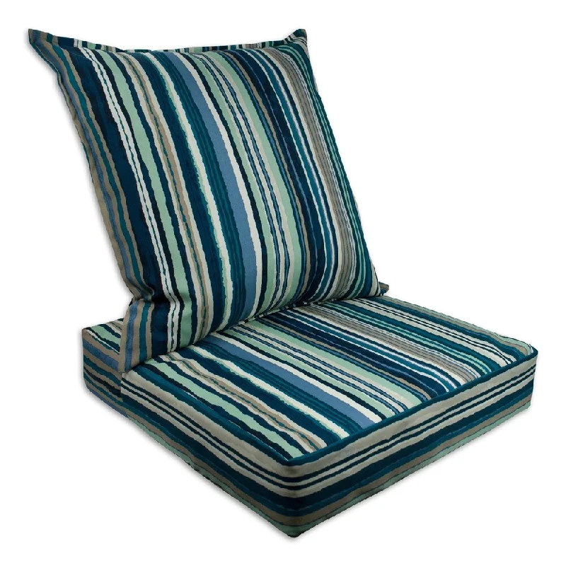 Sherry Kline Lakeview Outdoor Deepseat and Backseat Replacement Cushions - 23x22x7/23x22x5