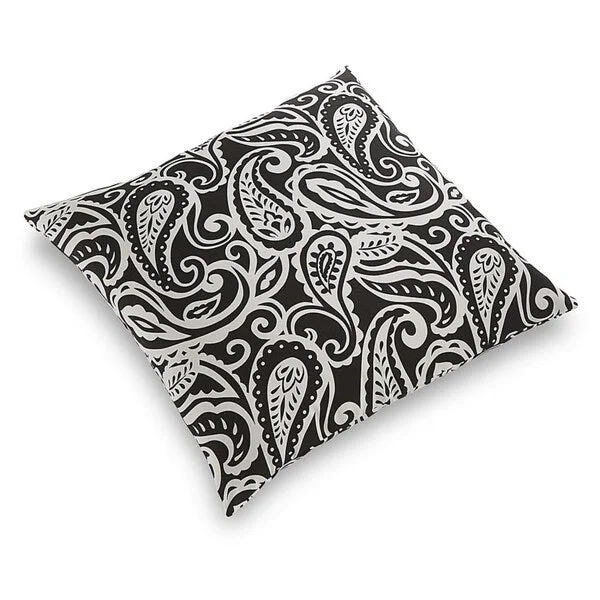 Terrasol Sassafras Black Outdoor Floor Pillow.