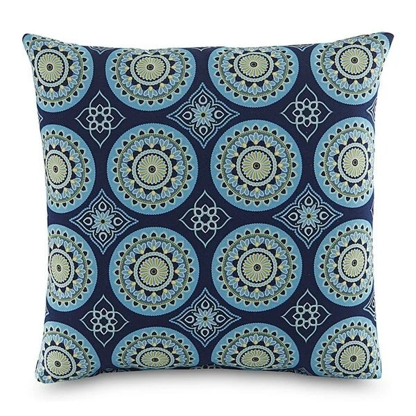 Terrasol Sundial Navy Outdoor Throw Pillow.