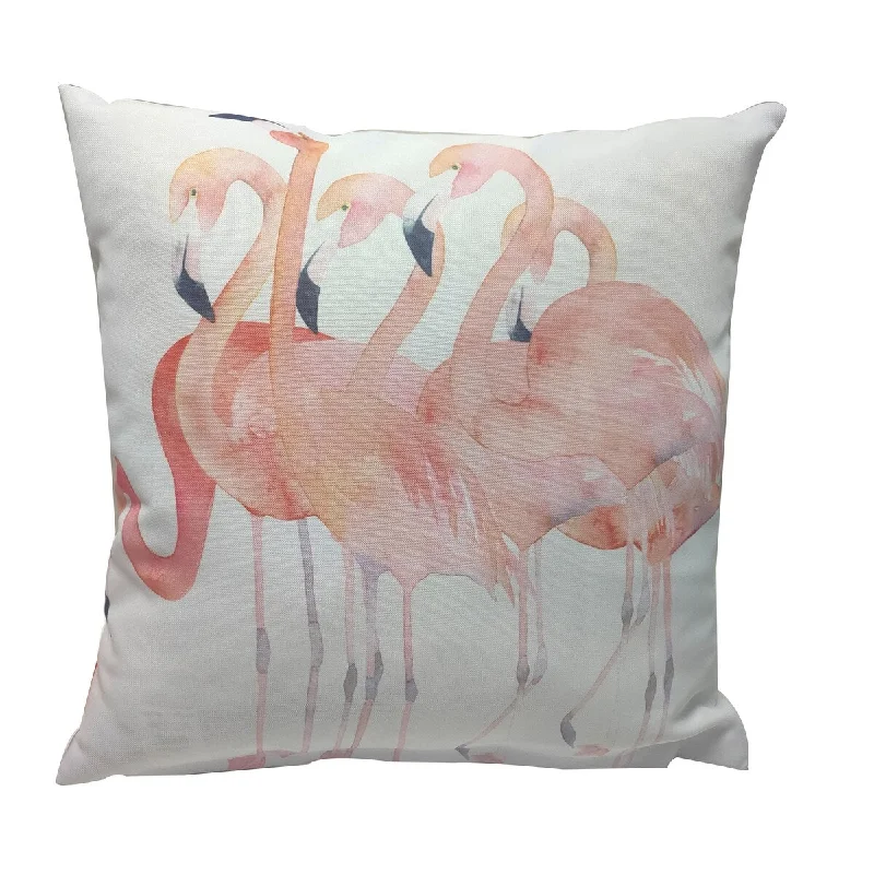 Tropical Outdoor Cushion 17x17" -Flamingo Pink