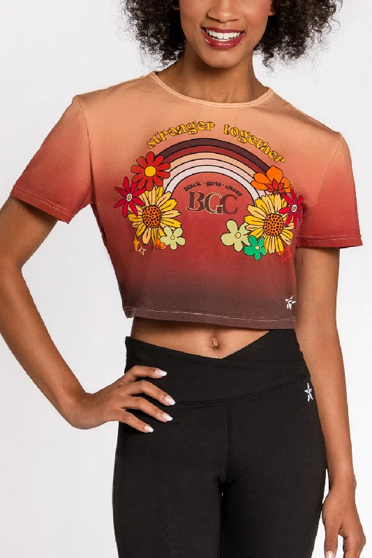 Black Girls Cheer Cropped Tee in Mocha