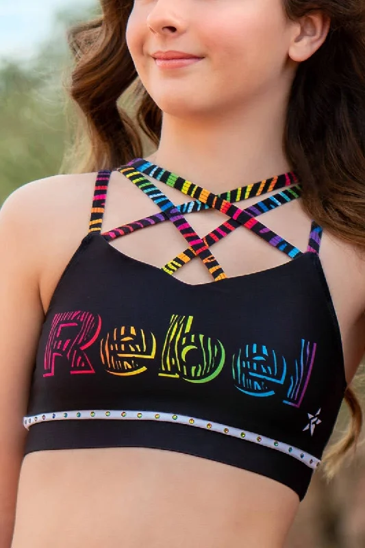 Flash Sale Georgie Sports Bra in Rainbow Vibes