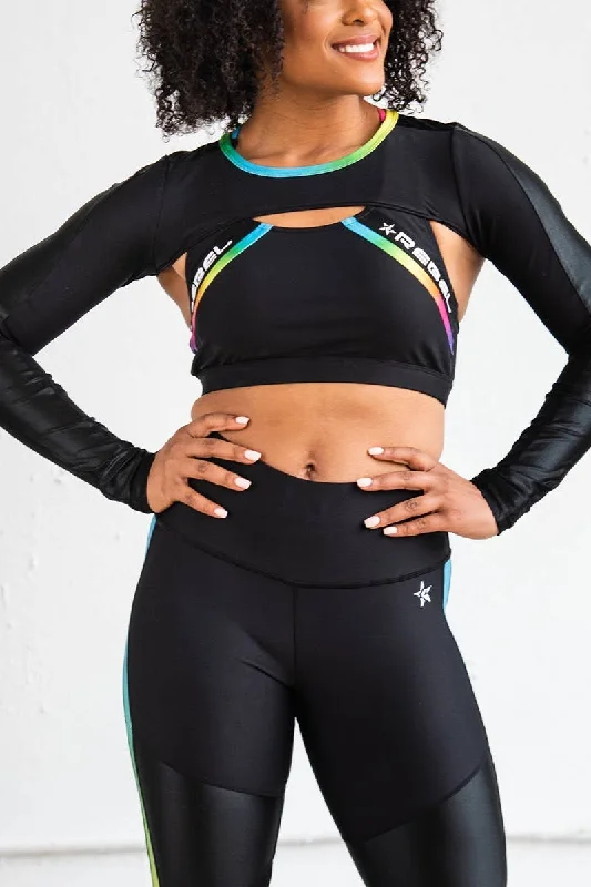 Markdowns Long Sleeve Shrug in Rainbow