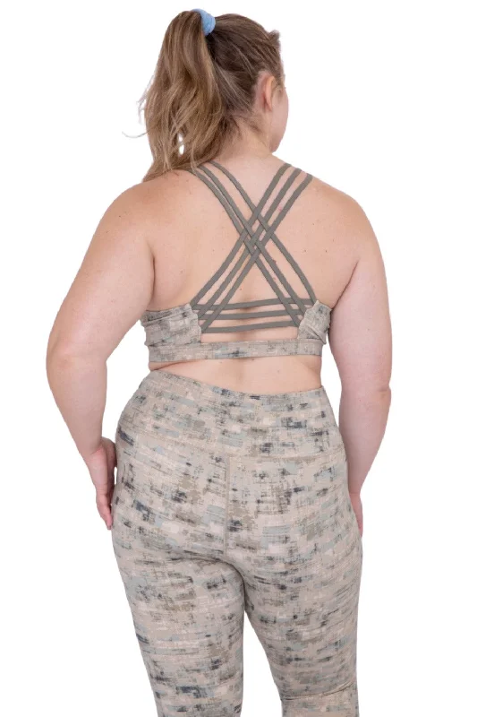 Best Seller Mono B Abstract Stucco Sports Bra AT-A1094 Plus
