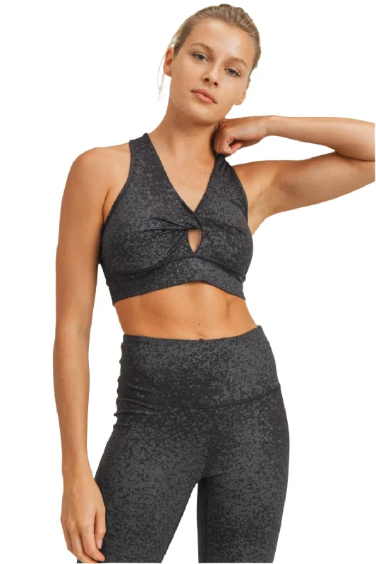 Take Advantage Mono B Twisted Front Bra Foil Print and Plus