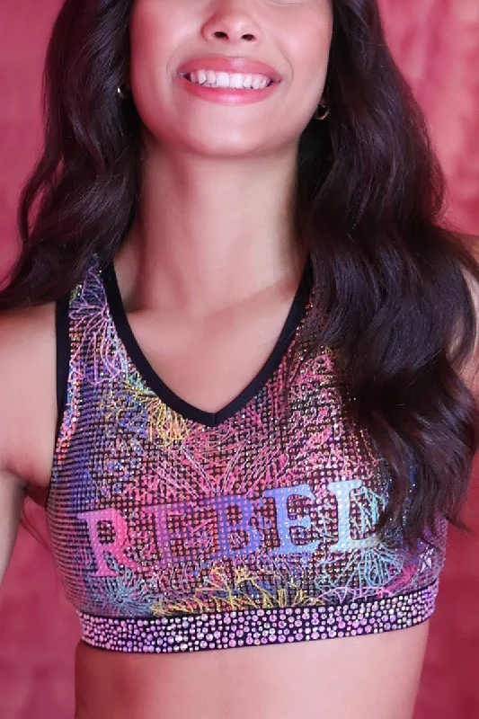 Shop and Save Ray Sports Bra in Mesh Crystal Couture Butterfly Bloom - SPECIAL ORDER