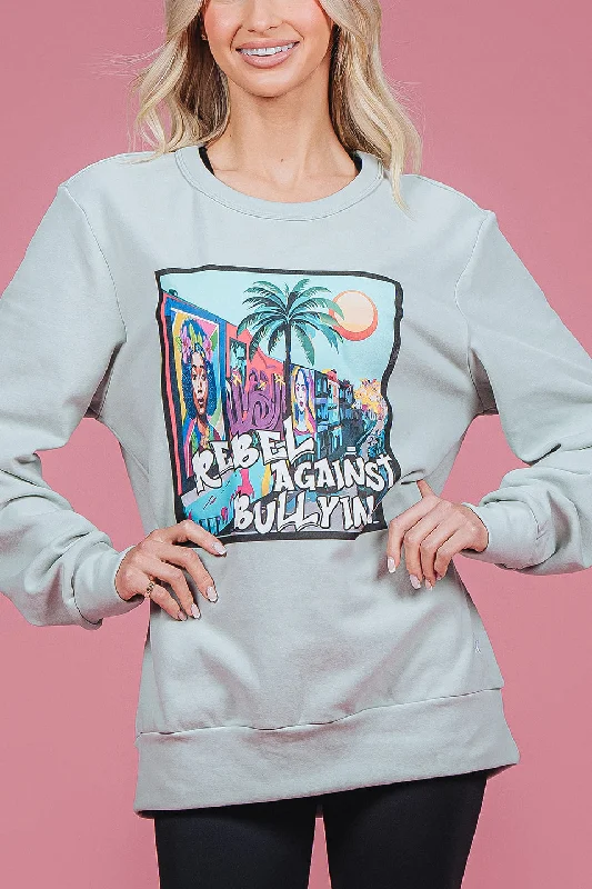 Steals and Deals Rebel Against Bullying Pullover in Sunset Mural