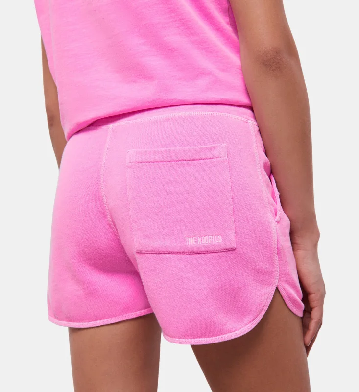 Shop and Save Fluorescent Pink Fleece Shorts With Logo