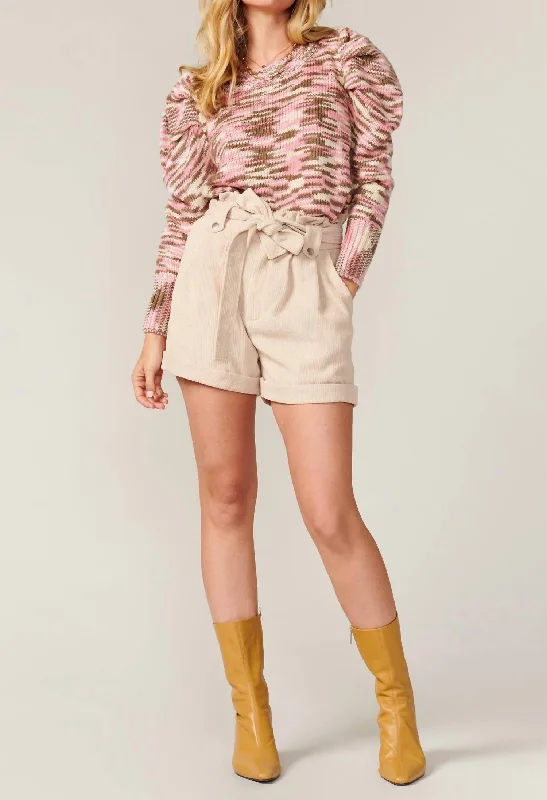 Best Bargains High Waist Corduroy Short In Cream