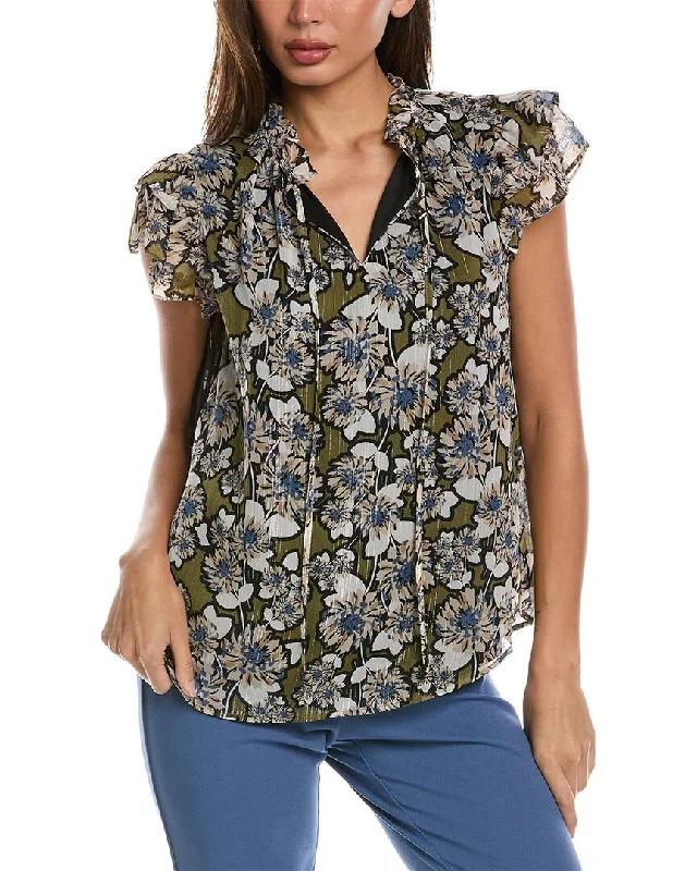 Anne Klein Ruffle Sleeve Blouse