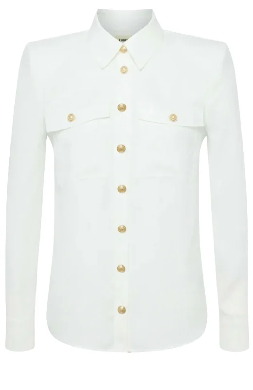 Maisy Cargo Pocket Shirt In Ivory