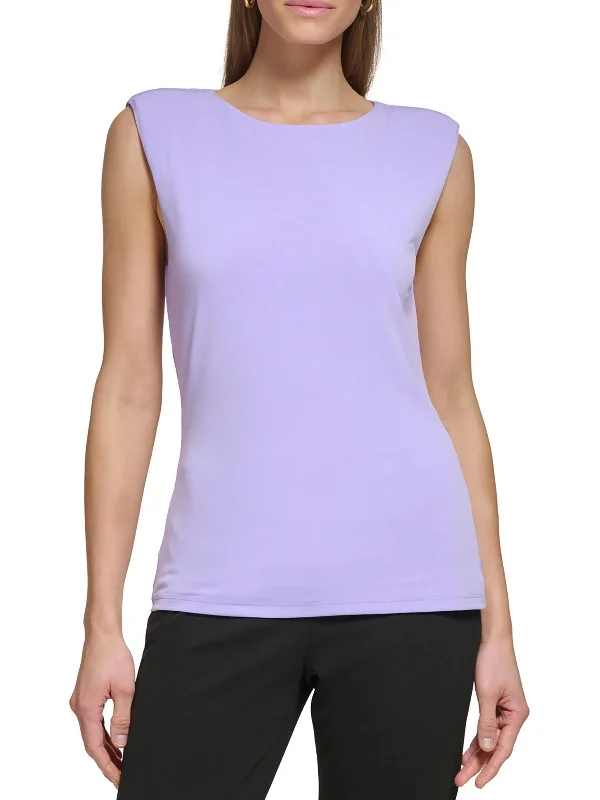 Womens Sleeveless Crewneck Pullover Top