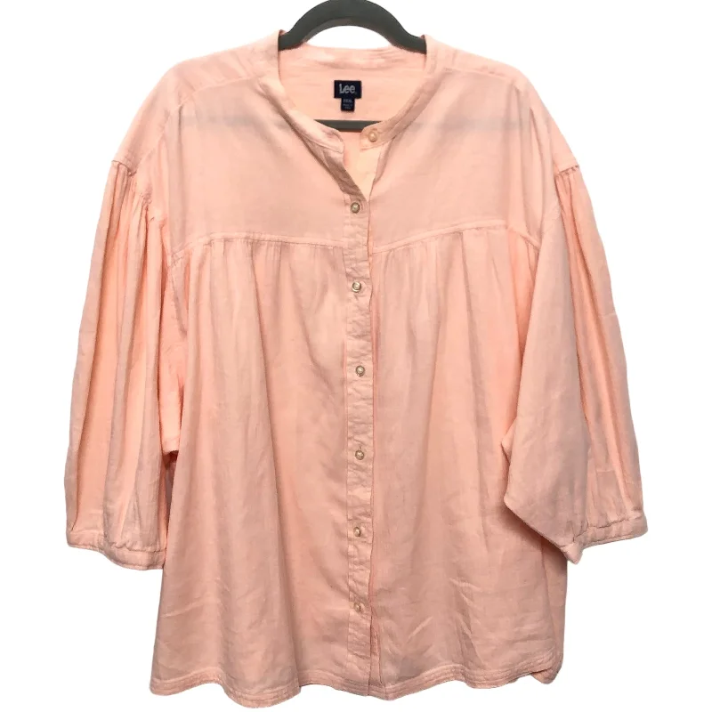 Extra Savings Blouse 3/4 Sleeve By Lee  Size: 3x