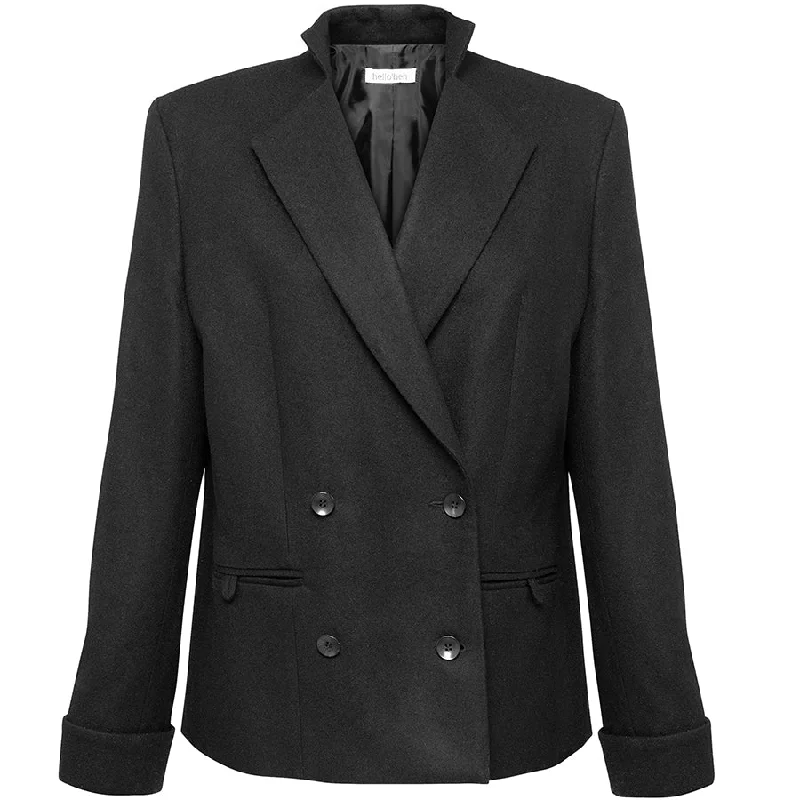 Last Chance DOUBLE BREASTED BLACK ORGANIC PURE WOOL BLAZER 01/1