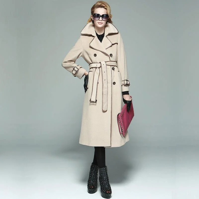 Get It Before It’s Gone 100% Wool Coat Women's European And American Tweed Coat Cashmere Free New Fashion In Winter