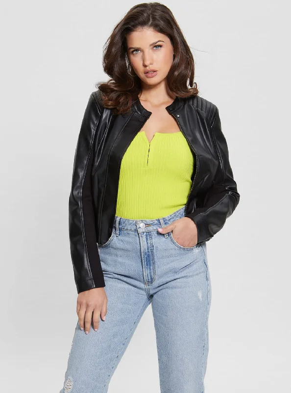 Seasonal Sale Black Fiammetta Leather Jacket