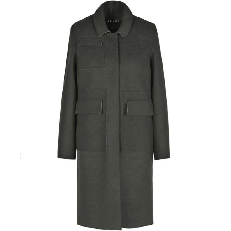 Price Slash STRAIGHT MERINO WOOL COAT IN ANTHRACITE