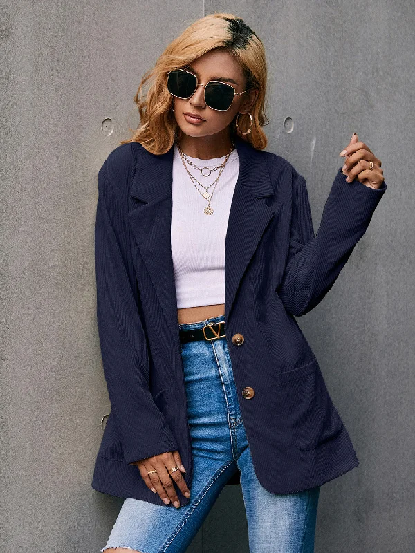 Limited Edition Corduroy Long Sleeve Blazer with Pockets