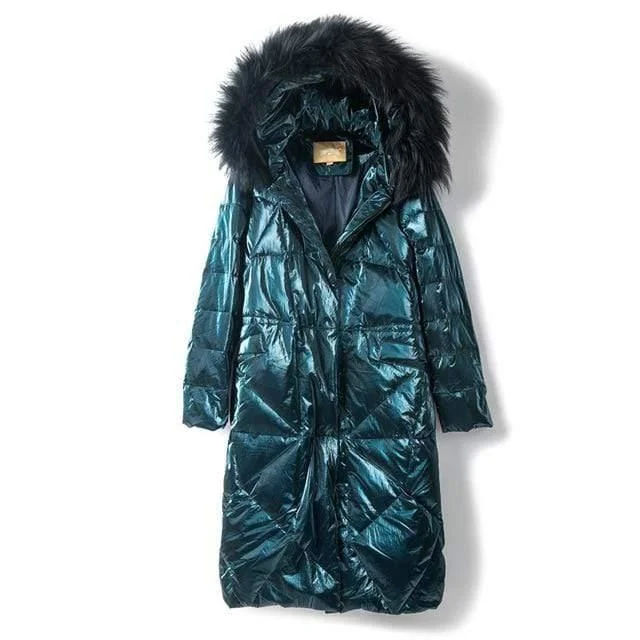 Crazy Deals Down Jacket Woman Hooded 90% White Goose Down Women's Down Coats with Real Fox