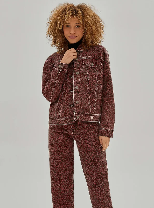 Special Promotion Guess Originals Red Multi Rey Textured Denim Jacket