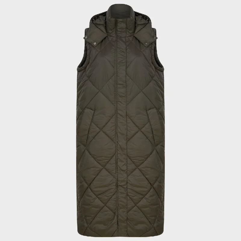 Limited Time Ladies Longline Diamond Quilted Gilet