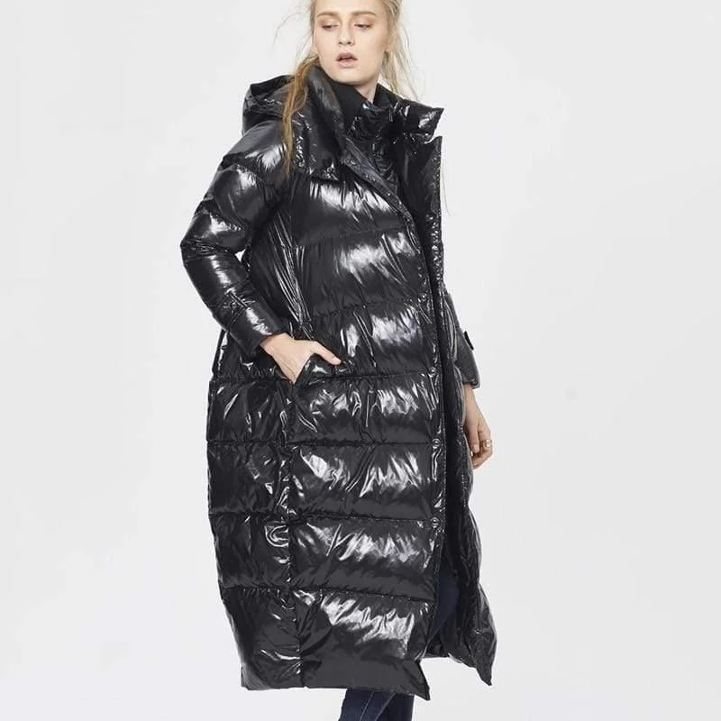 Can't Miss New Fashion Fake Two Piece Hooded White Duck Feather Coat Female